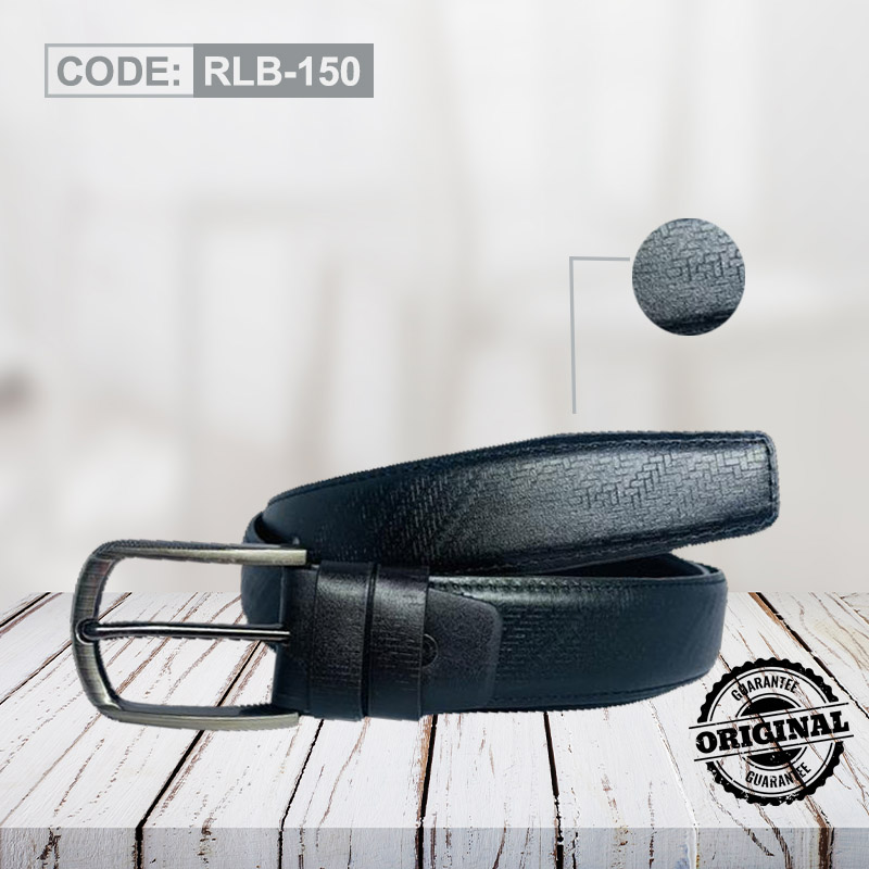 Stylish Black Small Dice Genuine Leather Belt
